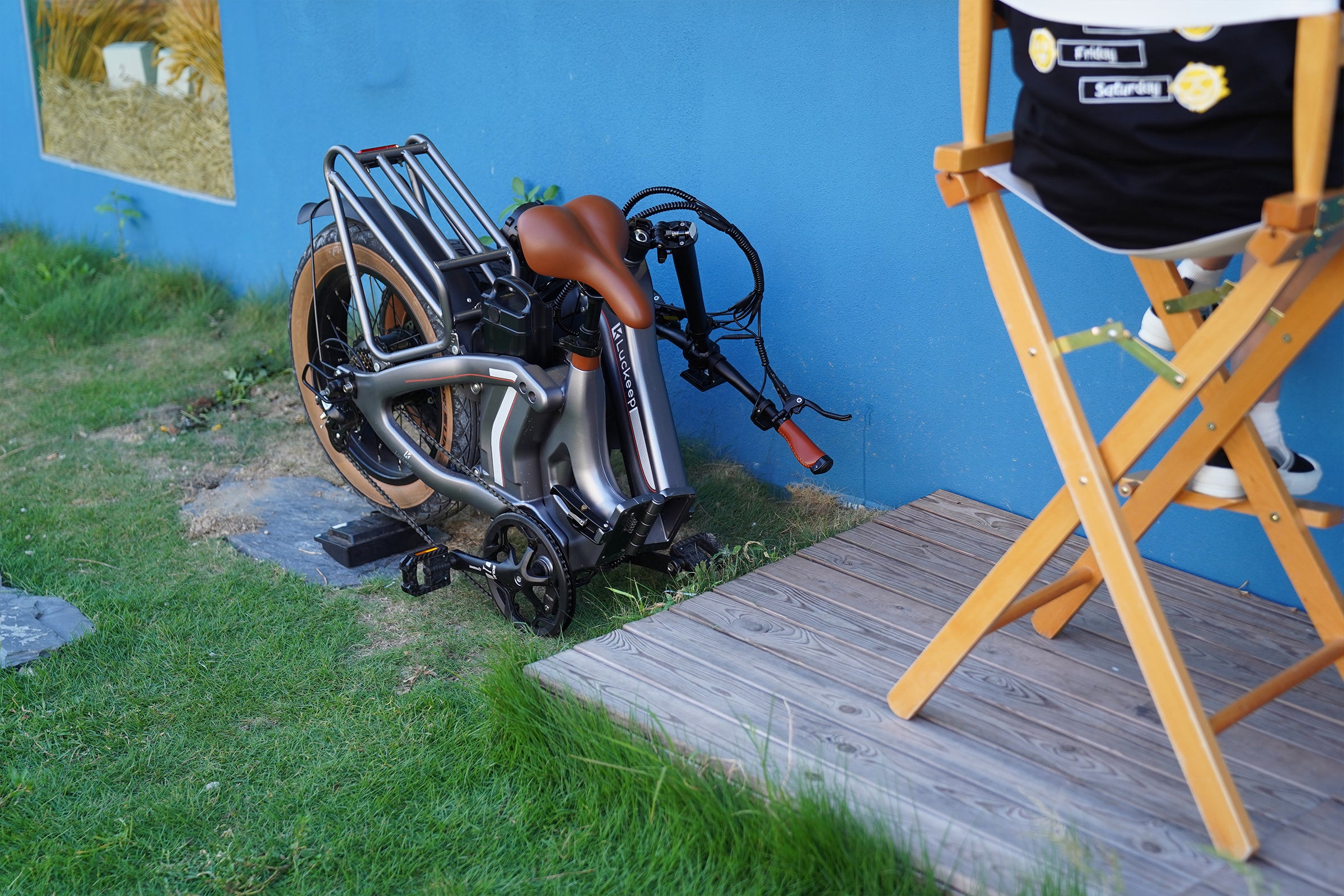 folding eBike in a compact folded state